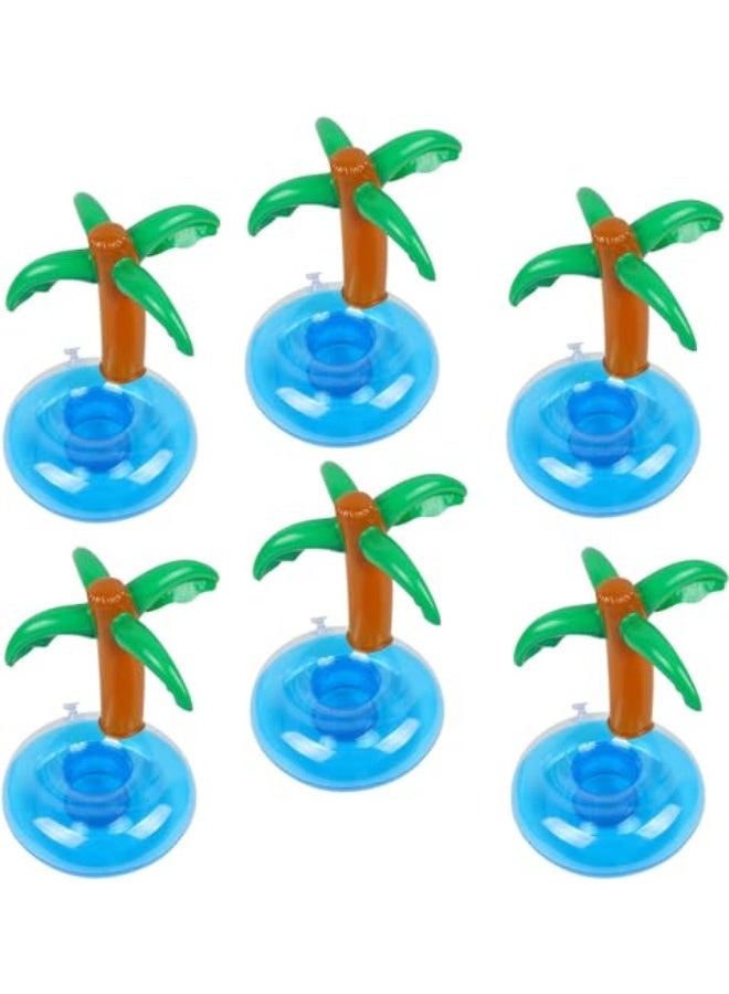 CLENEA 6 Pack Palm Tree Inflatable Drink Holder, Drink Floaties Floating Drink Holder for Swimming Pool Drink Holder for Pool Party Pool Accessories for Adults - Image 1